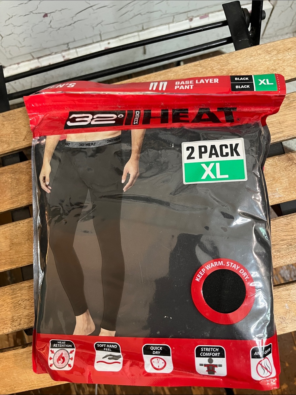 NEW Men’s Black Base Layer Pant - 2 Pack XL